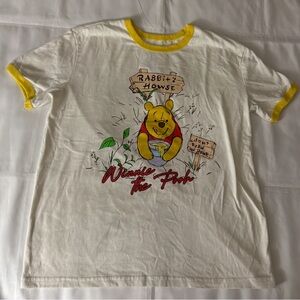 Disney Winnie the Pooh White & Yellow Short Sleeve Graphic Tee
